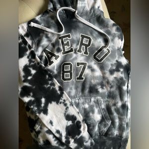 Black and White hoodie with strings, Aero